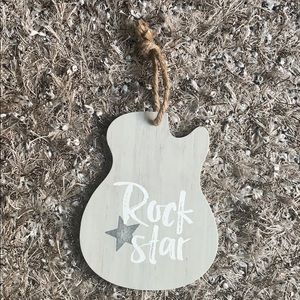 Farmhouse gray‎ Rock Star guitar distressed sign